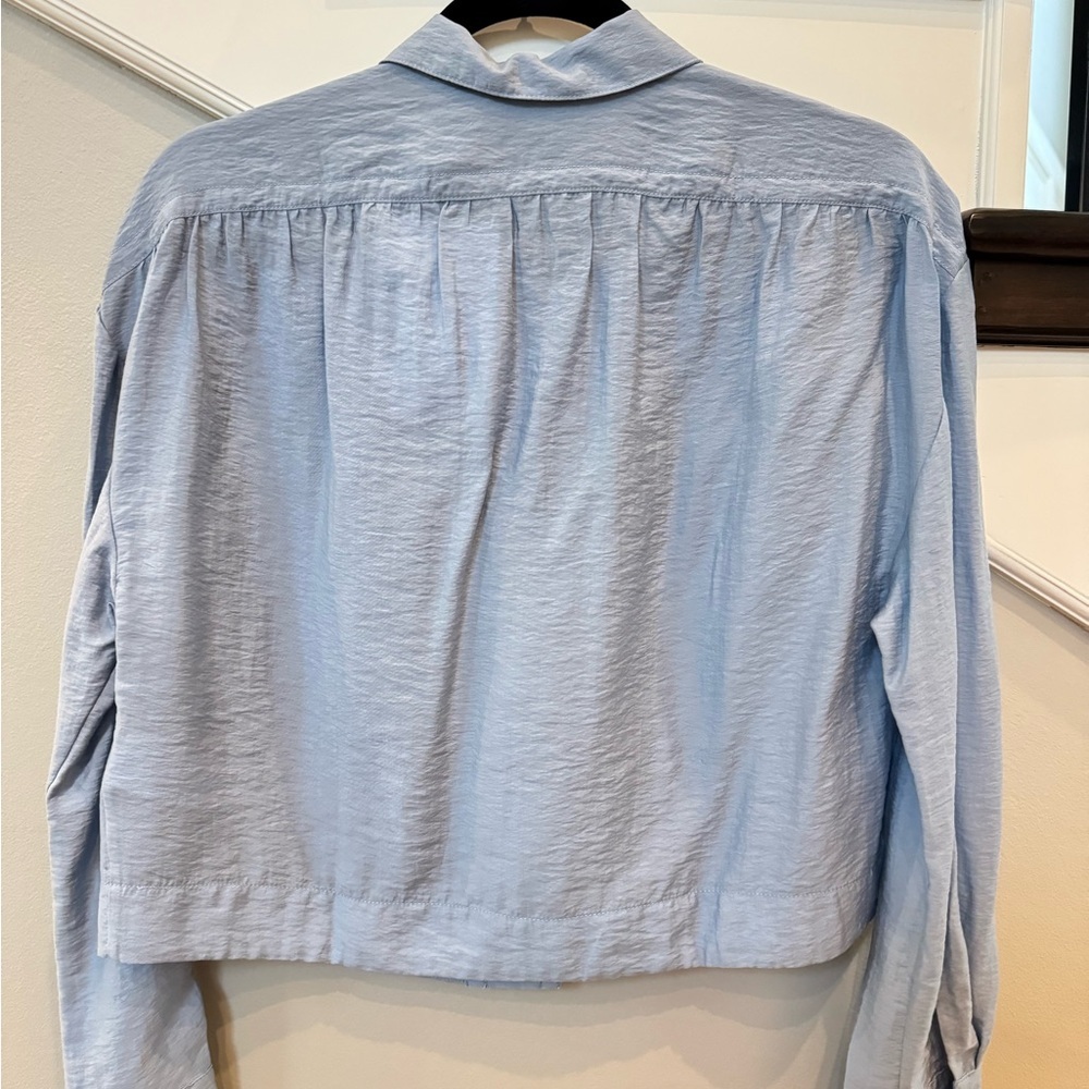 Stockholm Atelier Light Blue Button-Up Top/lightweight shacket, BRAND NEW W/TAGS - Picture 4 of 11